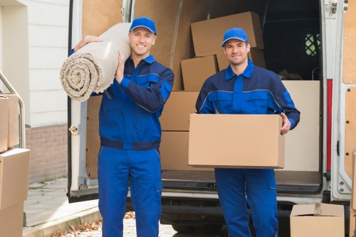 Professional removal van and movers in Brentcross preparing for a residential relocation