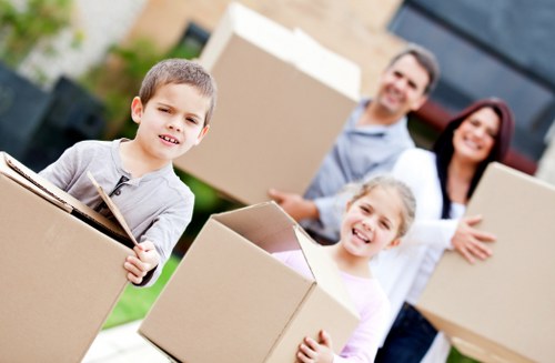 Packed household items ready for a Brentcross move