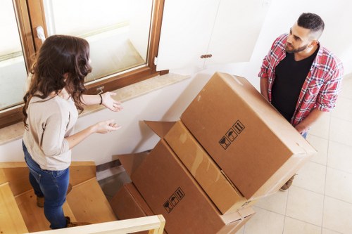 Professional moving team focused on safety procedures
